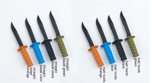 Mini Knife Necklace Knife Outdoor Camping Self-defense Survival Tool (Option: Half Tooth Blue-102)