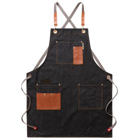 Fashionable Men's Wear-resistant Work Clothes Overalls Aprons (Option: Black-Free Size)