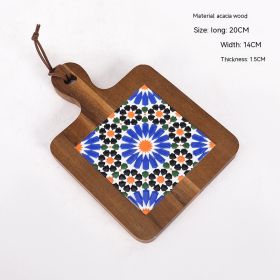 Vintage Solid Wood Tile Handle Potholder (Option: Retro Color I)