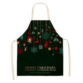 Household Green Series Christmas Dog Linen Apron Used In Kitchen (Option: Style 20-38x47cm)