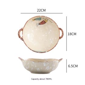 Double-ear Bowl Soup Bowl Household (Option: Style 2)