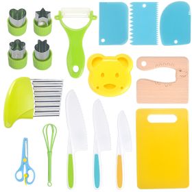 Children Plastic Fruit Knife Suit Saw Knife (Option: 17 Piece Set)