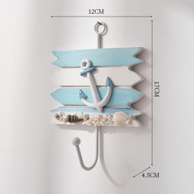 Ocean Style Home Ornament Hat-and-coat Hook Creative (Option: Set Of Four Iron Anchor Hooks-18 × 11cm)