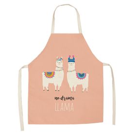 Cartoon Alpaca Cactus Cotton Linen Apron (Option: Style10-45x56cm)