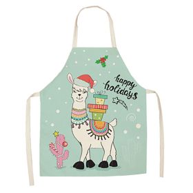 Cartoon Alpaca Cactus Cotton Linen Apron (Option: Style24-45x56cm)