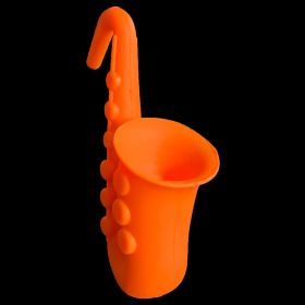 Horn Saxophone Shape Silicone Pot Cover Raised Overflow Preventer (Color: orange)