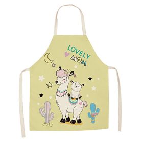 Cartoon Alpaca Cactus Cotton Linen Apron (Option: Style11-45x56cm)