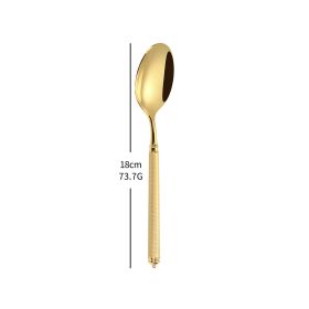 304 Stainless Steel Knife, Fork And Spoon Set (Option: Golden Dessert Spoon)