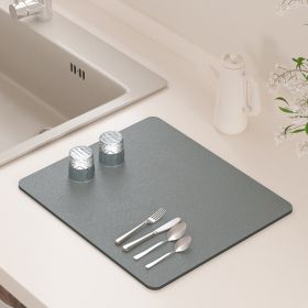 PU Leather Kitchen Countertop Draining Bar Table Insulation Bowl Plate Pot Absorbent Bathroom Mat (Option: Medium Gray-30X40)