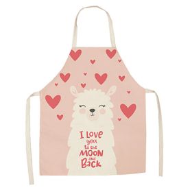 Cartoon Alpaca Cactus Cotton Linen Apron (Option: Style17-65x53cm)