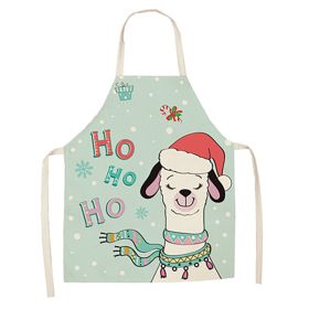 Cartoon Alpaca Cactus Cotton Linen Apron (Option: Style6-65x53cm)