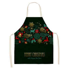 Household Green Series Christmas Dog Linen Apron Used In Kitchen (Option: Style 11-65x53cm)