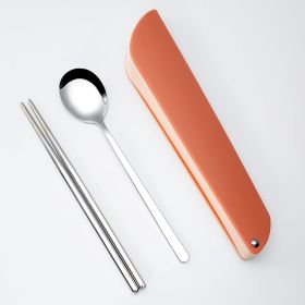 Nordic Color 304 Stainless Steel Tableware Suit (Color: orange)