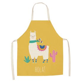 Cartoon Alpaca Cactus Cotton Linen Apron (Option: Style5-55x68cm)