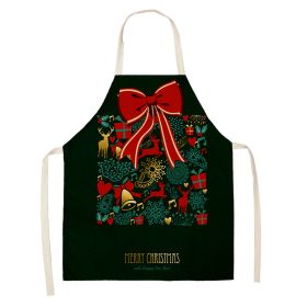 Household Green Series Christmas Dog Linen Apron Used In Kitchen (Option: Style 10-55x68cm)