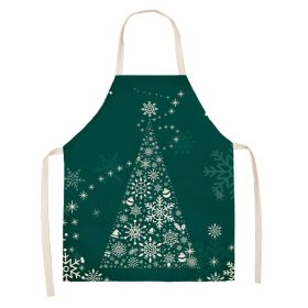 Household Green Series Christmas Dog Linen Apron Used In Kitchen (Option: Style 12-55x68cm)