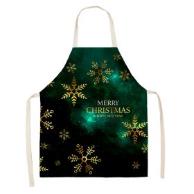 Household Green Series Christmas Dog Linen Apron Used In Kitchen (Option: Style Fifteen-55x68cm)