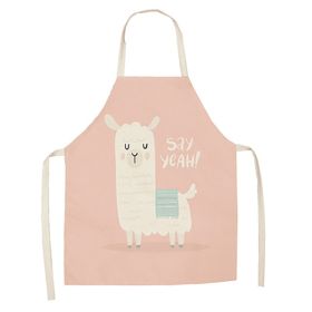 Cartoon Alpaca Cactus Cotton Linen Apron (Option: Style16-55x68cm)